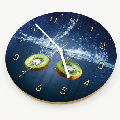 Hochwertige 30cm-Uhren Made in Alzenau Lautlose Uhr MDF Acryl Motiv Kiwi im Wasser