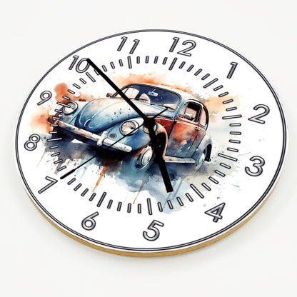 Hochwertige 30cm-Uhren Made in Alzenau Lautlose Uhr MDF Acryl Motiv Glückskäfer