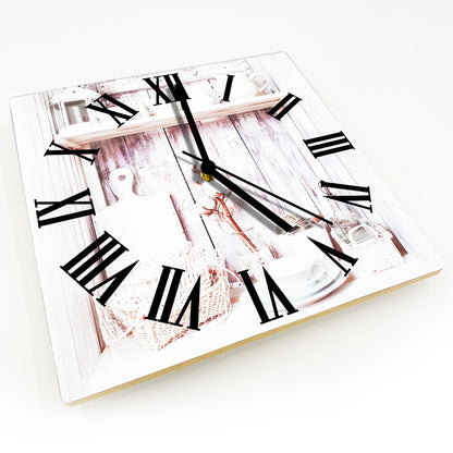 Hochwertige 30cm-Uhren Made in Alzenau Lautlose Uhr MDF Acryl Motiv White Nostalgie