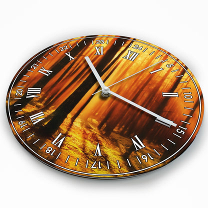 Hochwertige 30cm-Uhren Made in Alzenau Lautlose Uhr MDF Acryl Motiv Zauberwald