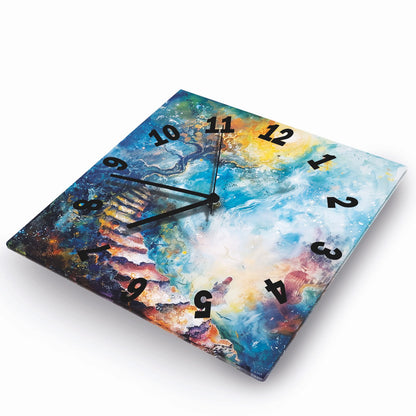Hochwertige 30cm-Uhren Made in Alzenau Lautlose Uhr MDF Acryl Motiv Kunst-Treppe