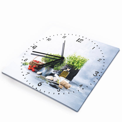Hochwertige 30cm-Uhren Made in Alzenau Lautlose Uhr MDF Acryl Motiv Kräuter