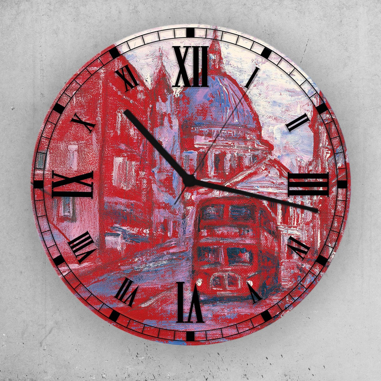 Hochwertige 30cm-Uhren Made in Alzenau Lautlose Uhr MDF Acryl Motiv London