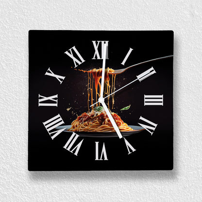 Hochwertige 30cm-Uhren Made in Alzenau Lautlose Uhr MDF Acryl Motiv Spaghetti