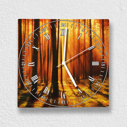 Hochwertige 30cm-Uhren Made in Alzenau Lautlose Uhr MDF Acryl Motiv Zauberwald