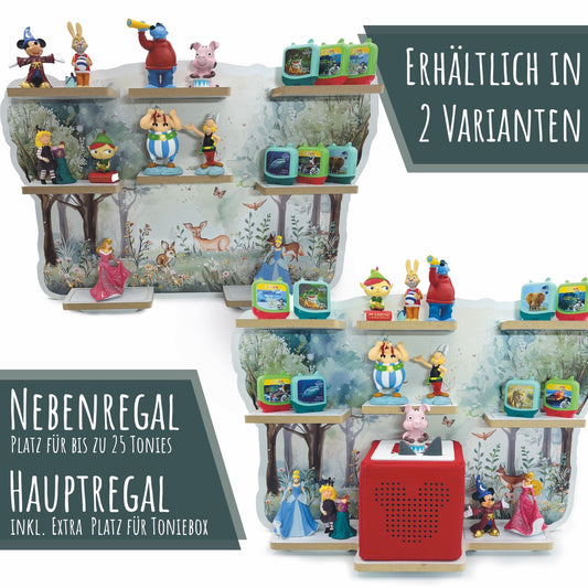 Smagnon Regal für die Toniebox und Tonie Figuren Motiv Ballon-Familie Kinderspielzeug (Tiere im Wald)