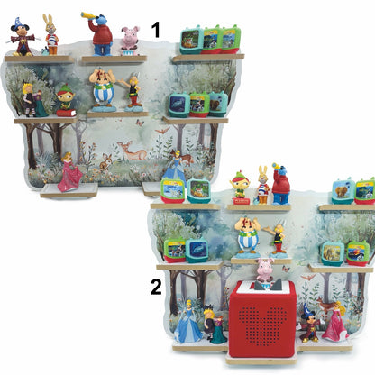 Smagnon Regal für die Toniebox und Tonie Figuren Motiv Ballon-Familie Kinderspielzeug (Tiere im Wald)