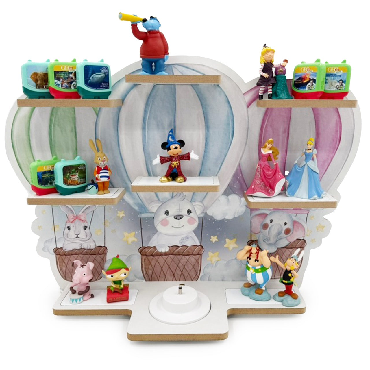 Smagnon Regal für die Toniebox und Tonie Figuren Motiv Ballon-Familie Kinderspielzeug (Ballon-Fahrt)