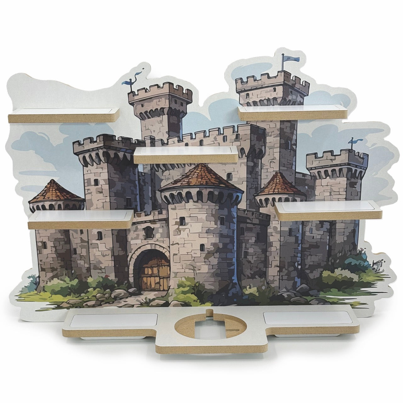 Smagnon Regal für die Toniebox und Tonie Figuren Motiv Ballon-Familie Kinderspielzeug (Burg)