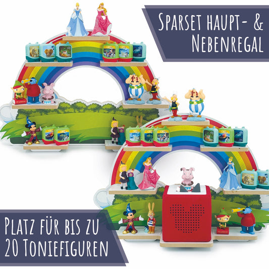 Smagnon Regal für die Toniebox und Tonie Figuren Motiv Ballon-Familie Kinderspielzeug (Regenbogen)