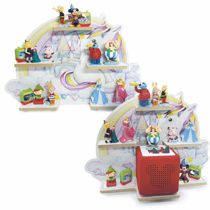 Smagnon Regal für die Toniebox und Tonie Figuren Motiv Ballon-Familie Kinderspielzeug (Einhorn-Schloss)