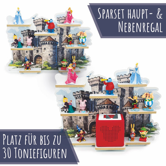 Smagnon Regal für die Toniebox und Tonie Figuren Motiv Ballon-Familie Kinderspielzeug (Burg)