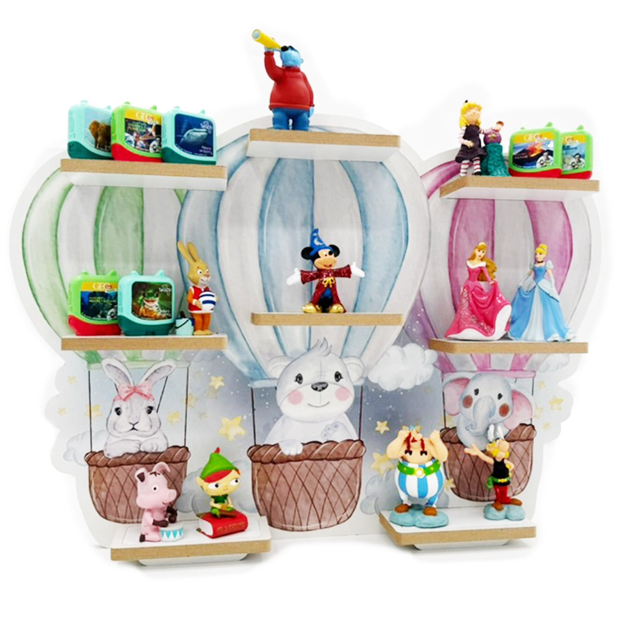 Smagnon Regal für die Toniebox und Tonie Figuren Motiv Ballon-Familie Kinderspielzeug (Ballon-Fahrt)