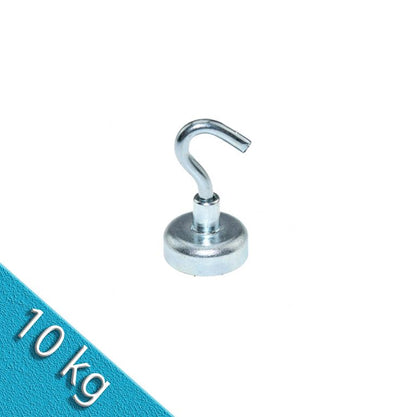 Hakenmagnet Ø 20 mm NEODYM - Zink - hält 10 kg