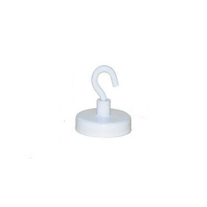Hakenmagnet----20-mm-Neodym-weiss-haelt-6-kg