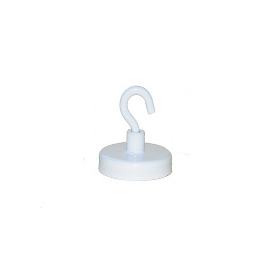 Hakenmagnet----20-mm-Neodym-weiss-haelt-6-kg