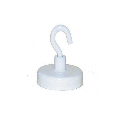 Hakenmagnet Ø 25 mm Neodym weiß - hält 15 kg