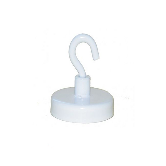 Hakenmagnet Ø 25 mm Neodym weiß - hält 15 kg