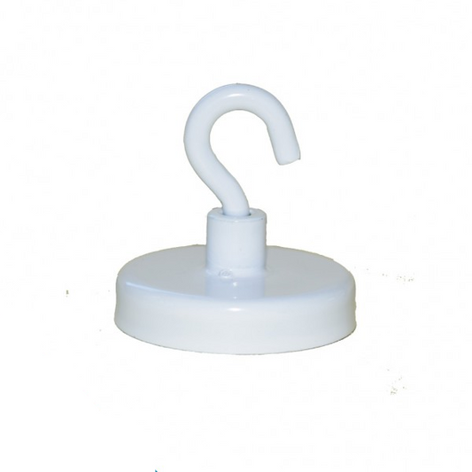 Hakenmagnet Ø 32 mm FERRIT - weiß - hält 8 kg