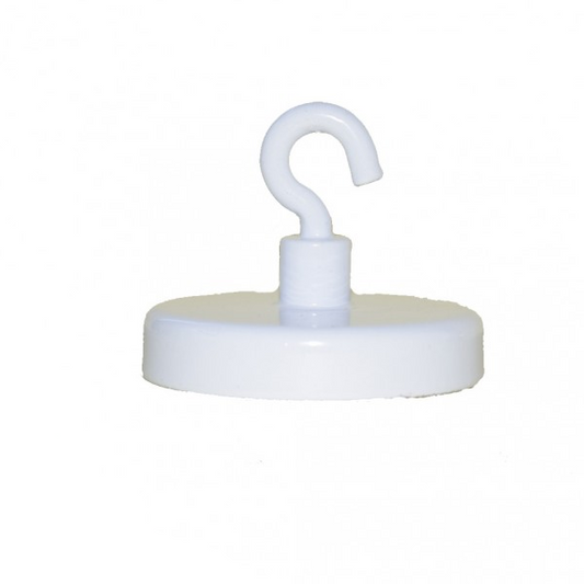 Hakenmagnet Ø 40 mm FERRIT - weiß - hält 12,5 kg