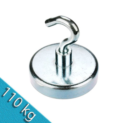 Hakenmagnet Ø 60 mm NEODYM - Zink - hält 110 kg
