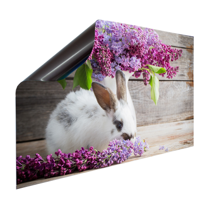 Magnet Heizkörperverkleidung Heizkörperabdeckung Heizung Schutz Motiv Hase Rosa Vase Blumen – Produktbild 2 von 4