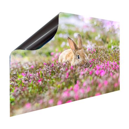Magnet Heizkörperverkleidung Heizkörperabdeckung Heizung Schutz Motiv Hase im Rosa Grünen Feld – Produktbild 2 von 4