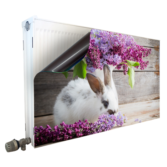 Magnet Heizkörperverkleidung Heizkörperabdeckung Heizung Schutz Motiv Hase Rosa Vase Blumen