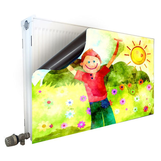 Magnet Heizkörperverkleidung Heizkörperabdeckung Heizung Schutz Motiv Kinderbild Sonne