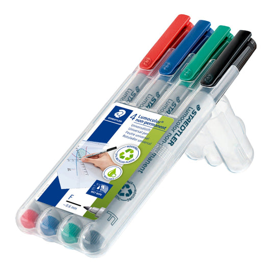 STAEDTLER® Lumocolor® | Stärke F 0,6mm | 4er-Set | non-permanent