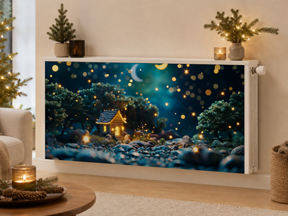 Magnetische Heizkörperverkleidung – Motiv Magische Winternacht im Wohnraum