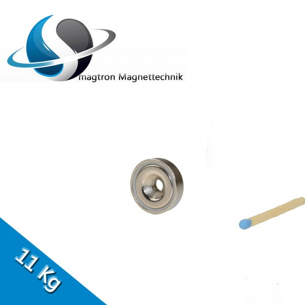 Neodym Flachgreifer Ø 20,0 x 6,0 mm mit Senkung hält 11 kg