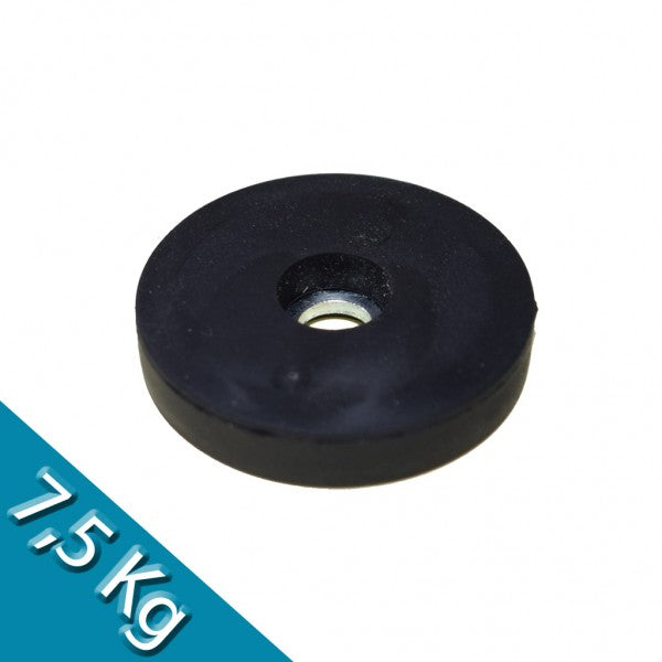 Magnetsystem Ø 31 mm gummiert mit Bohrung - hält 7,5 kg