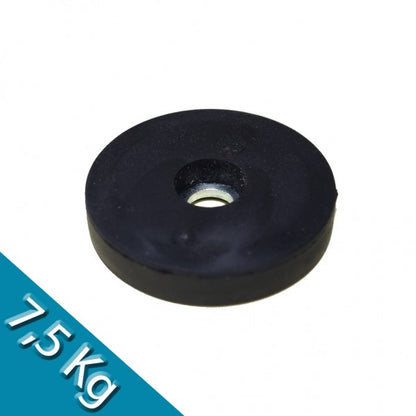 Magnetsystem Ø 31 mm gummiert mit Bohrung - hält 7,5 kg