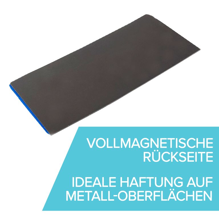 Magnettasche 50x110mm Blau für Lager Etiketten QR Code mit vollfächigem Magnetrücken
