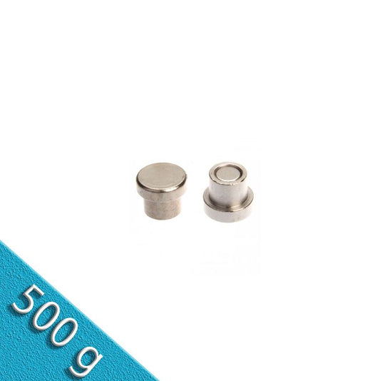Memomagnet aus Stahl Ø 10 x 8 mm - hält 500 gr