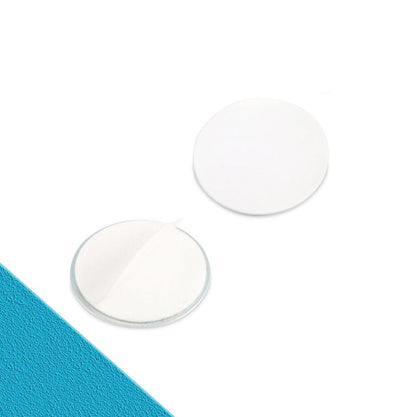 Metallscheibe Ø 30 mit Doppelklebeband weiß | Haftgrund für Magnete – Produktbild 2 von 2