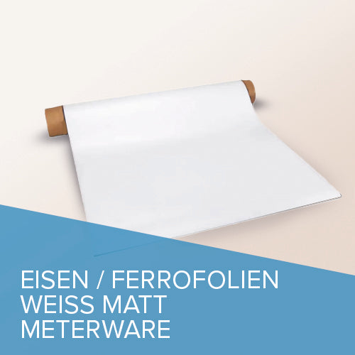 Eisenfolie Ferrofolie Weiß Matt selbstklebend 1000mm x Meterware