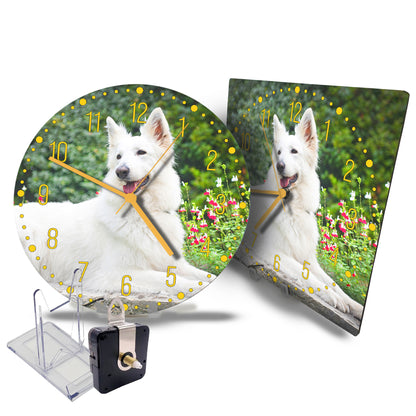 Hochwertige 30cm-Uhren Made in Alzenau Lautlose Uhr MDF Acryl: Motive Hunde