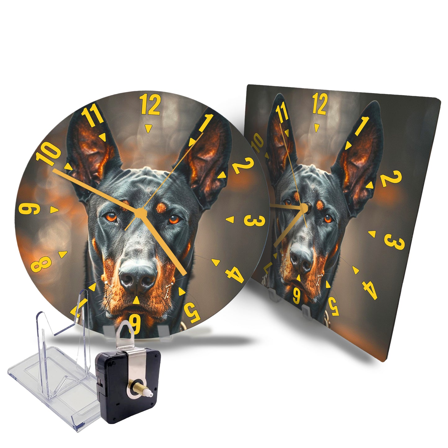 Hochwertige 30cm-Uhren Made in Alzenau Lautlose Uhr MDF Acryl: Motive Hunde
