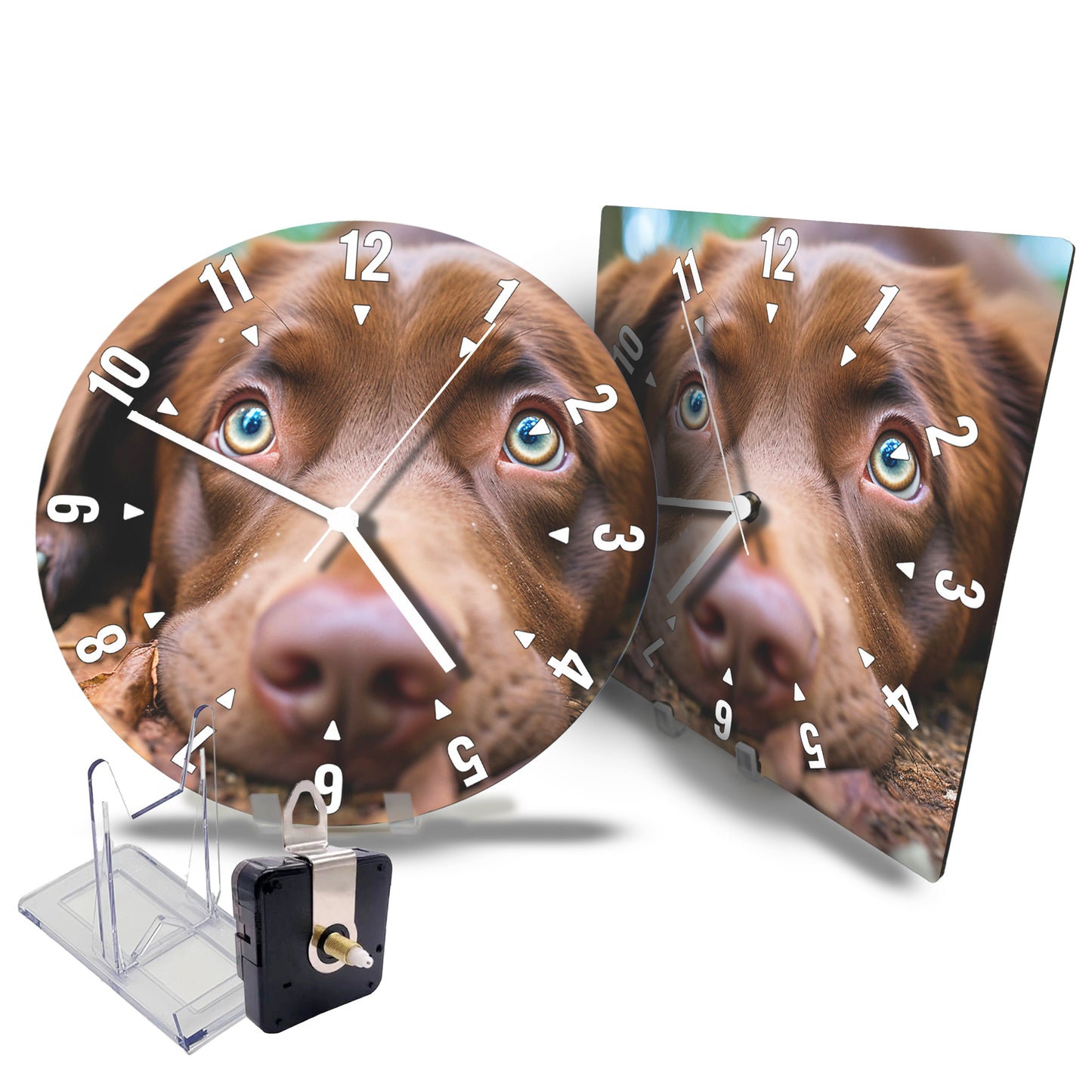 Hochwertige 30cm-Uhren Made in Alzenau Lautlose Uhr MDF Acryl: Motive Hunde
