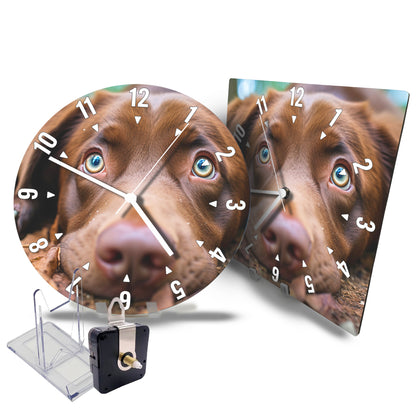 Hochwertige 30cm-Uhren Made in Alzenau Lautlose Uhr MDF Acryl: Motive Hunde