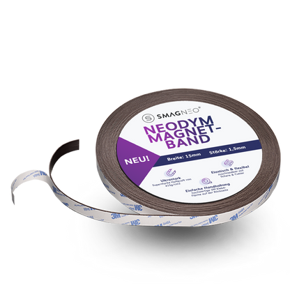 NEODYM Power-Magnetband METERWARE x 1,5 mm x BREITE selbstklebend