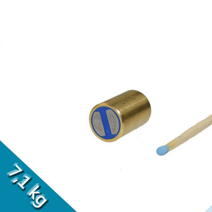 NdFeB-Stabgreifer Ø 13 x 20 mm, Messing, Passung h6 - 7,1 kg