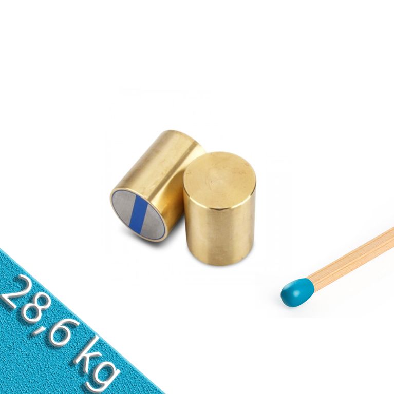 NdFeB-Stabgreifer Ø 20 x 25 mm, Messing, Passung h6 -28,6 kg