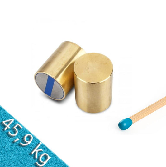 NdFeB-Stabgreifer Ø 25 x 35 mm, Messing, Passung h6 -45,9 kg