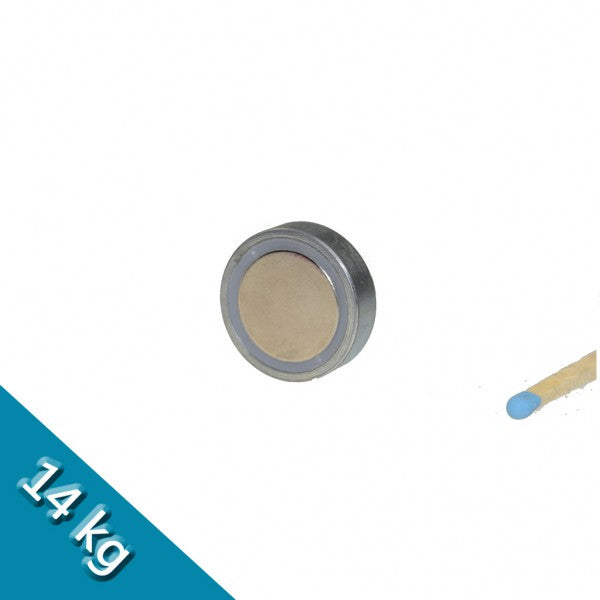 Neodym Flachgreifer Ø 20,0 x 6,0 mm, Zink - hält 14 kg