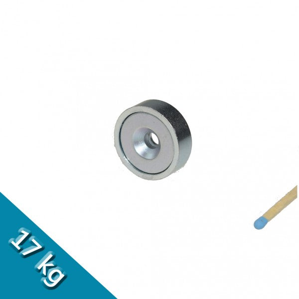 Neodym Flachgreifer Ø 25,0 x 8,0 mm mit Senkung hält 17 kg