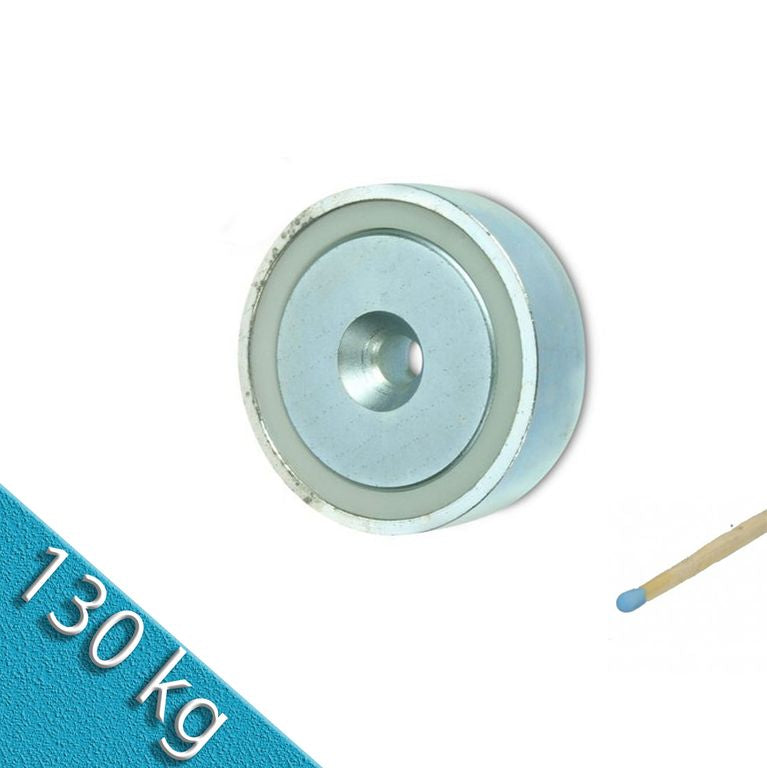 Neodym Flachgreifer Ø 60,0 x 15,0 mm mit Senkung hält 130 kg