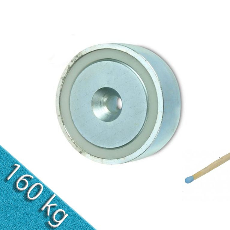 Neodym Flachgreifer Ø 75,0 x 18,0 mm mit Senkung hält 160 kg